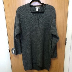 Grey Knit Sweater Dress